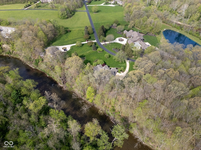 6821 Ripple Creek Dr, Lafayette, IN 47905 - birds eye view of property featuring a water view and a rural view