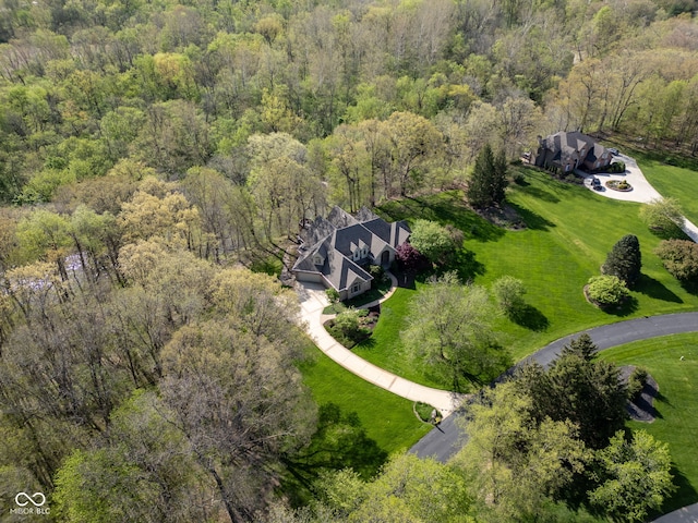 6821 Ripple Creek Dr, Lafayette, IN 47905 - aerial view with a wooded view