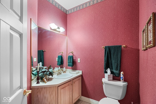 6821 Ripple Creek Dr, Lafayette, IN 47905 - bathroom with toilet, tile patterned flooring, and vanity