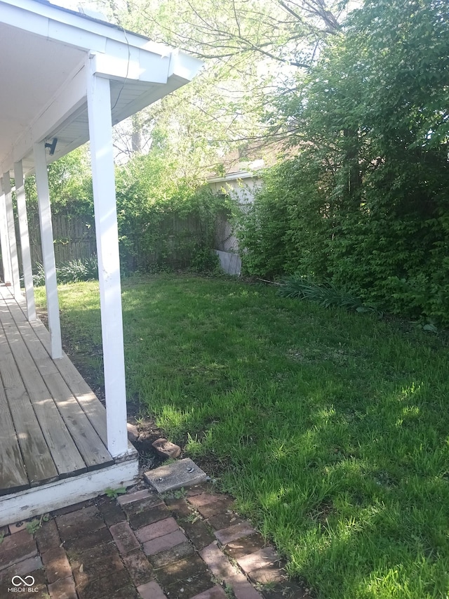view of yard with fence