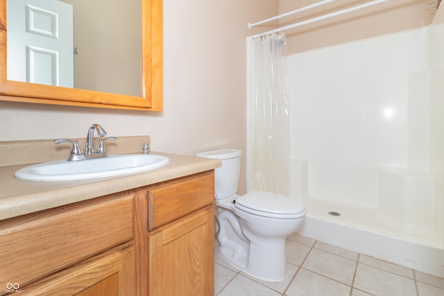 2761 Winding Creek Ln, Greenfield, IN 46140 - bathroom with tile patterned flooring, vanity, and a shower with shower curtain