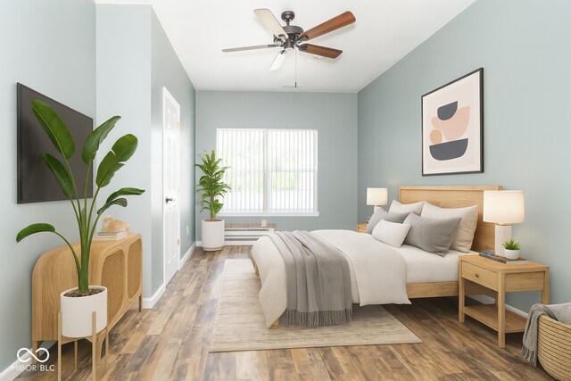 2761 Winding Creek Ln, Greenfield, IN 46140 - bedroom featuring wood finished floors and ceiling fan