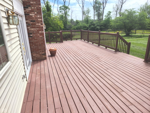 9909 E Mcgregor Rd, Indianapolis, IN 46259 - wooden terrace with view of wooded area