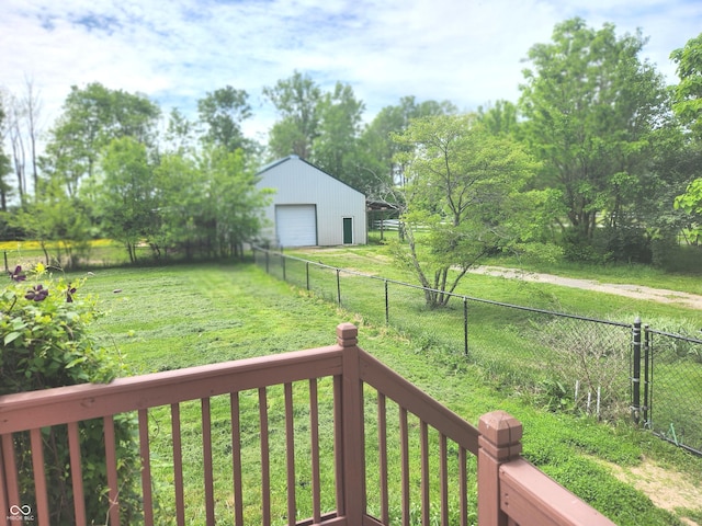 9909 E Mcgregor Rd, Indianapolis, IN 46259 - view of yard with a garage, an outdoor structure, and driveway