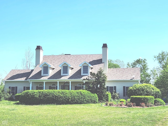 9909 E Mcgregor Rd, Indianapolis, IN 46259 - view of front of property with a chimney and a front lawn