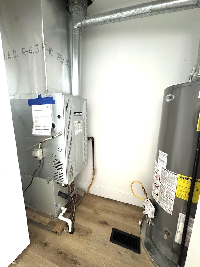 utilities with heating unit and gas water heater