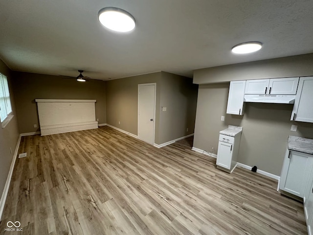 2453 Larnie Ln, Indianapolis, IN 46219 - unfurnished living room with ceiling fan and light wood-style flooring