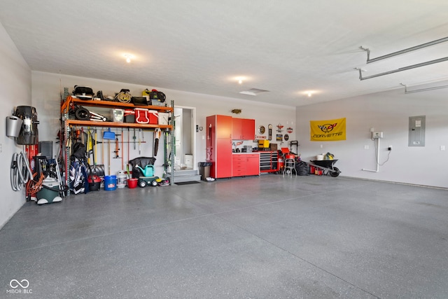 garage featuring electric panel