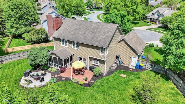 aerial perspective of suburban area