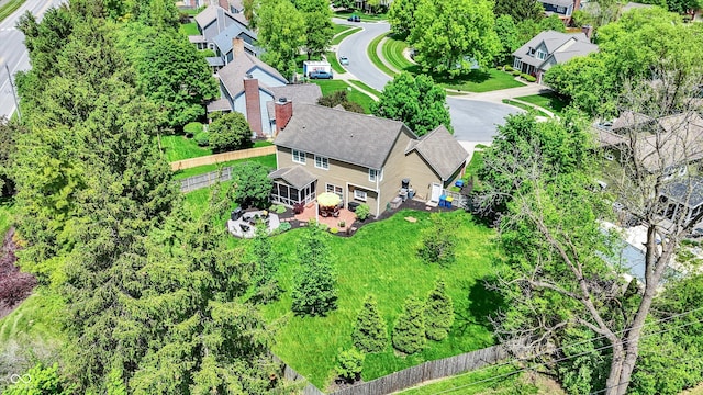 aerial view of residential area