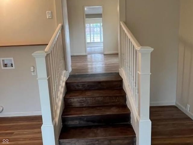 223 E Fordice St, Lebanon, IN 46052 - stairs with baseboards and wood finished floors