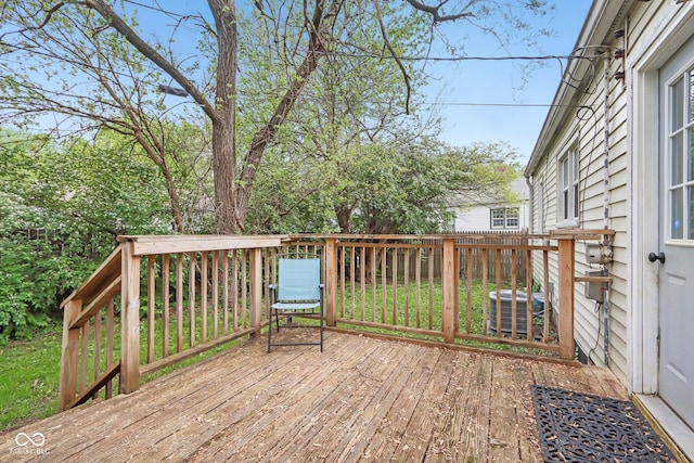 wooden terrace with central AC