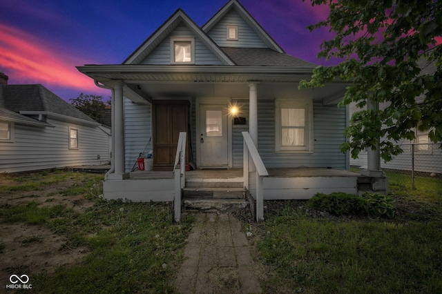 view of front facade featuring a porch