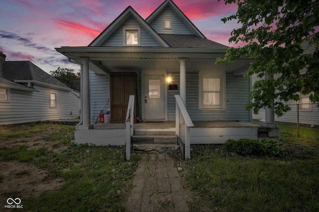 view of front of property featuring a porch