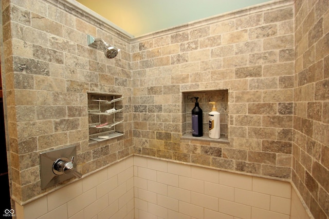 room details featuring a tile shower