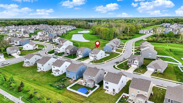 birds eye view of property featuring a residential view