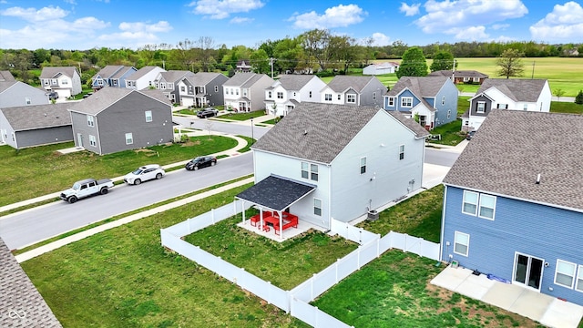 bird's eye view with a residential view