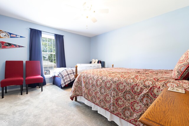 3829 Waycross Dr, Columbus, IN 47203 - bedroom with carpet and a ceiling fan