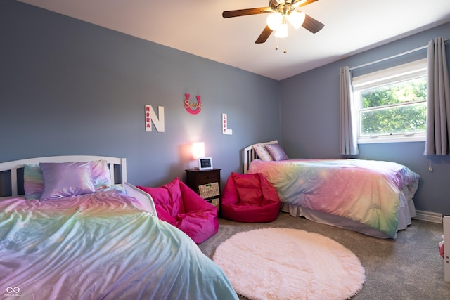 3829 Waycross Dr, Columbus, IN 47203 - carpeted bedroom with a ceiling fan