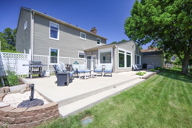 3829 Waycross Dr, Columbus, IN 47203 - back of property with a patio and a chimney