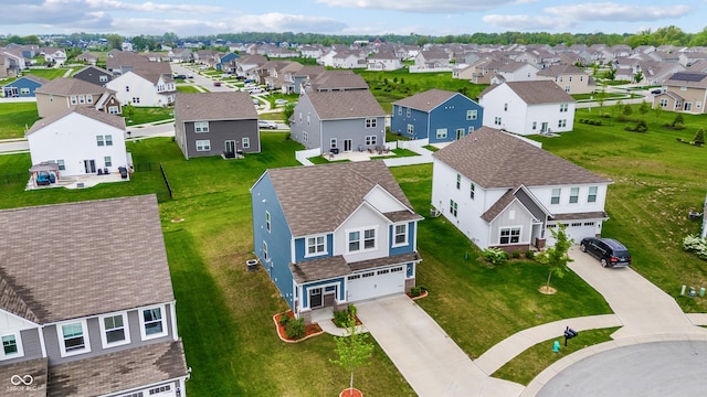 drone / aerial view with a residential view