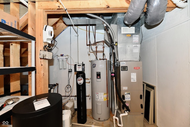 10713 Stable Dr, Indianapolis, IN 46239 - utility room featuring electric water heater