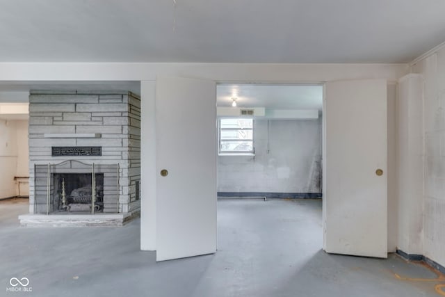 8903 Maple Hill Dr, Indianapolis, IN 46239 - basement with a fireplace