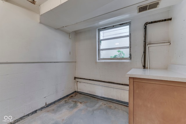 8903 Maple Hill Dr, Indianapolis, IN 46239 - basement with concrete block wall