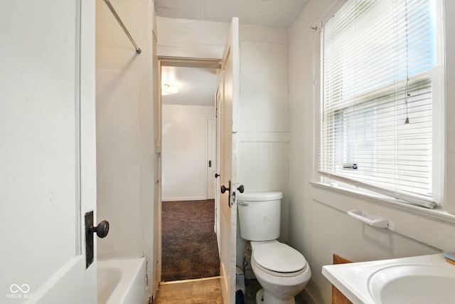 1235 N Grant Ave, Indianapolis, IN 46201 - bathroom with toilet, plenty of natural light, and vanity
