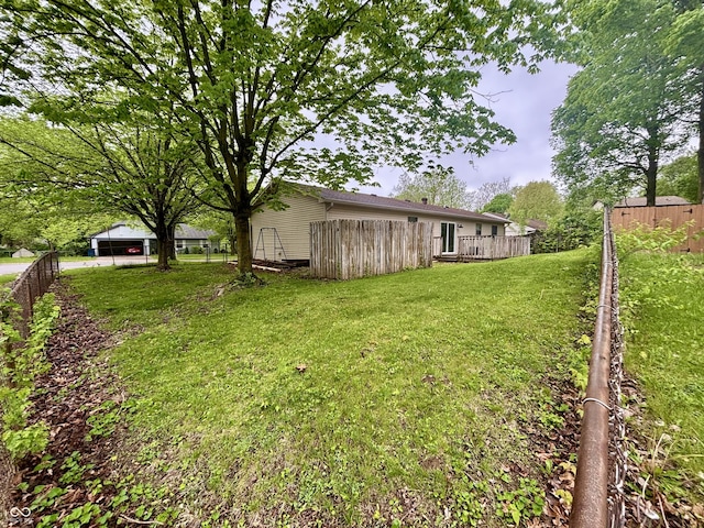 view of yard with fence