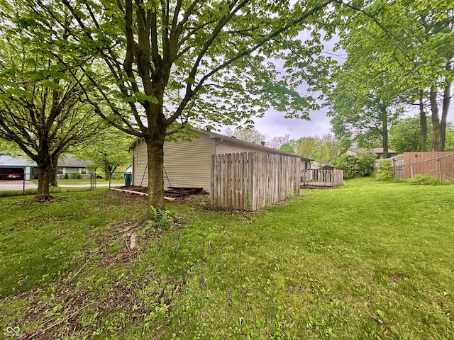 view of yard with fence