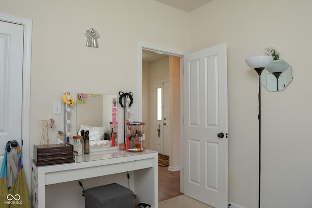 bathroom featuring wood finished floors