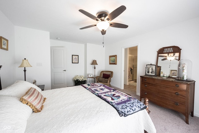 509 Tulip Tree Dr, Lapel, IN 46051 - bedroom featuring light colored carpet and ceiling fan
