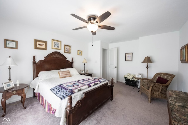509 Tulip Tree Dr, Lapel, IN 46051 - bedroom with light carpet, baseboards, and a ceiling fan
