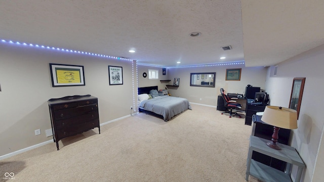 18247 Kinder Oak Dr, Noblesville, IN 46062 - bedroom featuring carpet, recessed lighting, a desk, baseboards, and a textured ceiling