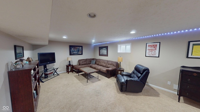 18247 Kinder Oak Dr, Noblesville, IN 46062 - carpeted living room featuring recessed lighting and baseboards