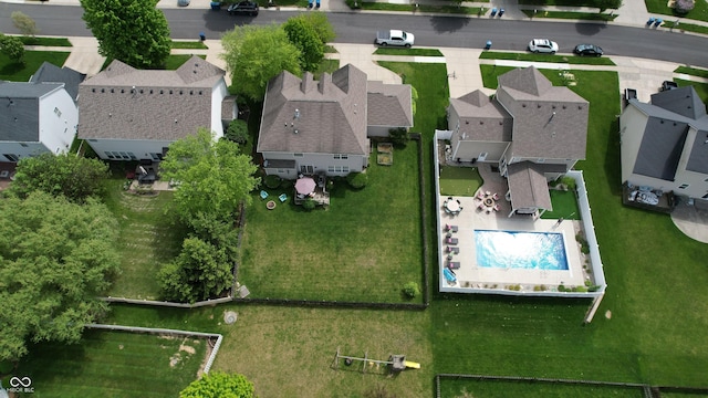 18247 Kinder Oak Dr, Noblesville, IN 46062 - aerial perspective of suburban area featuring a pool