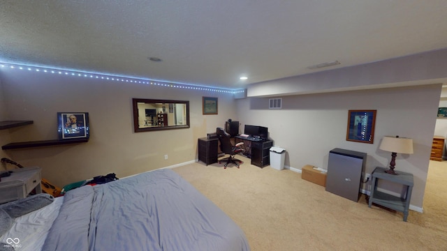 18247 Kinder Oak Dr, Noblesville, IN 46062 - carpeted bedroom with baseboards, a desk, and recessed lighting