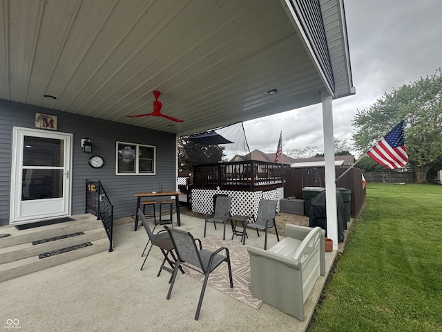 view of patio / terrace with a deck