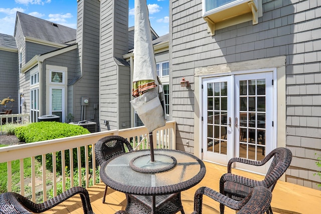 6505 Miramar Ct, Indianapolis, IN 46250 - wooden terrace with french doors