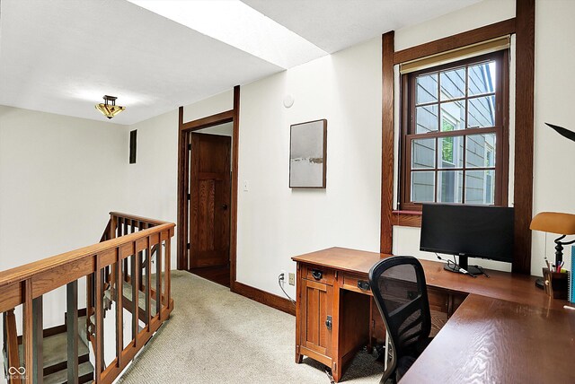 6505 Miramar Ct, Indianapolis, IN 46250 - office area featuring baseboards and light colored carpet