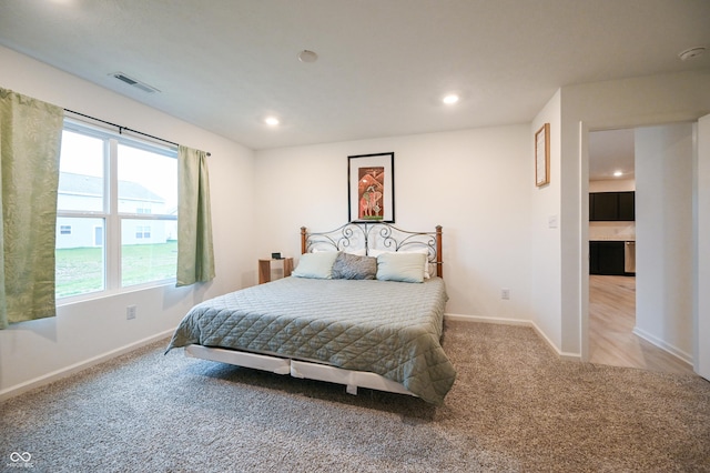 10107 Camp Creek Way, Indianapolis, IN 46229 - bedroom featuring recessed lighting, visible vents, baseboards, and carpet floors