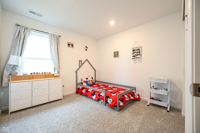 10107 Camp Creek Way, Indianapolis, IN 46229 - bedroom with recessed lighting, visible vents, baseboards, and carpet floors