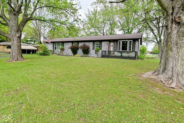 7228 Kimberly Ln, Plainfield, IN 46168 - view of front of property featuring a front lawn and a chimney
