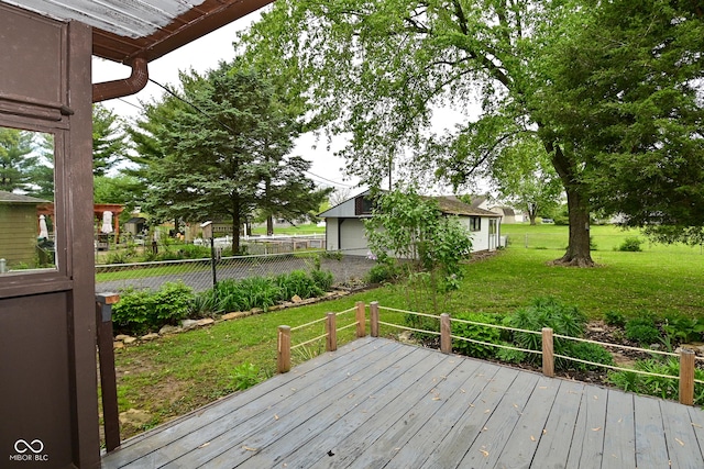 7228 Kimberly Ln, Plainfield, IN 46168 - deck with a garage and an outbuilding