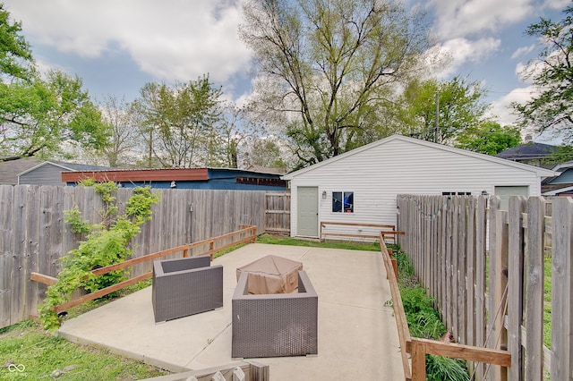view of patio featuring a fenced backyard