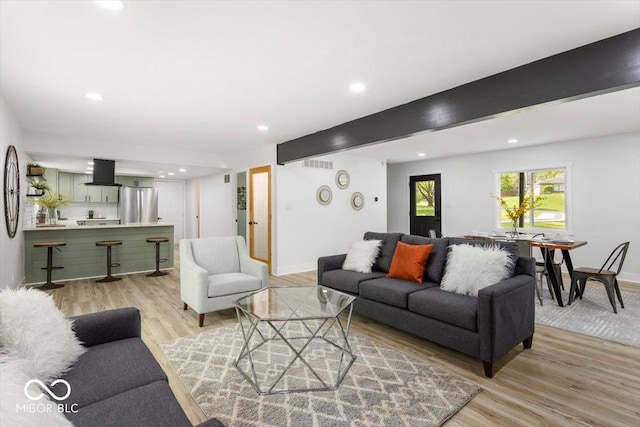 6682 English Dr, Avon, IN 46123 - living area with light wood-type flooring, baseboards, and recessed lighting