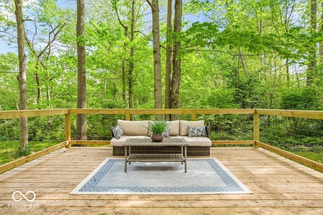 6682 English Dr, Avon, IN 46123 - wooden terrace with outdoor lounge area