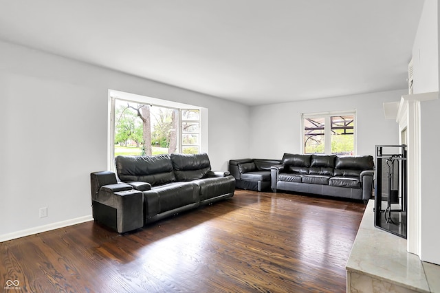 3975 Denwood Dr, Indianapolis, IN 46226 - living room with wood finished floors and baseboards