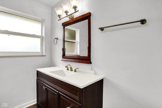3975 Denwood Dr, Indianapolis, IN 46226 - bathroom featuring vanity and baseboards